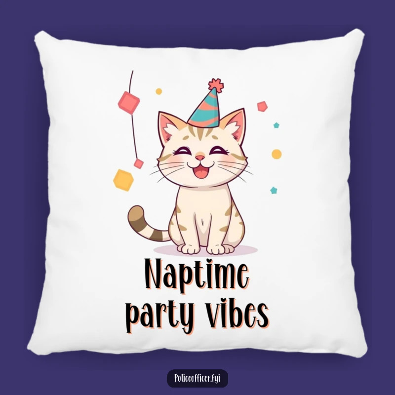 Funny Party Cat Pillow: Cozy Comfort for Festive Vibes