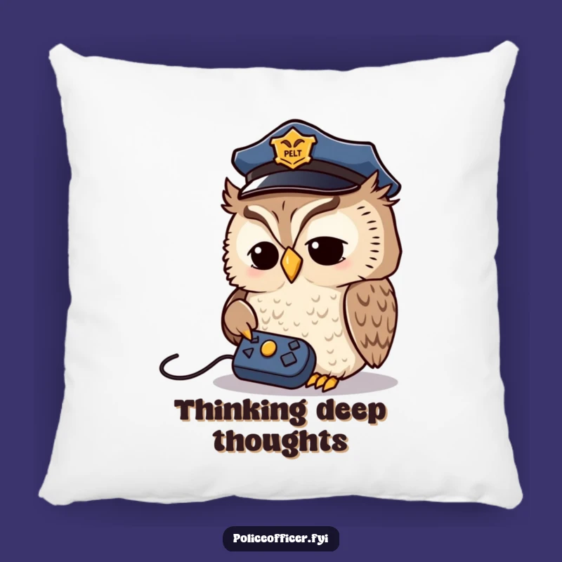Funny Owl Detective Pillow - Comfy Police Owl Dream Cushion, Adorable Funny Gift