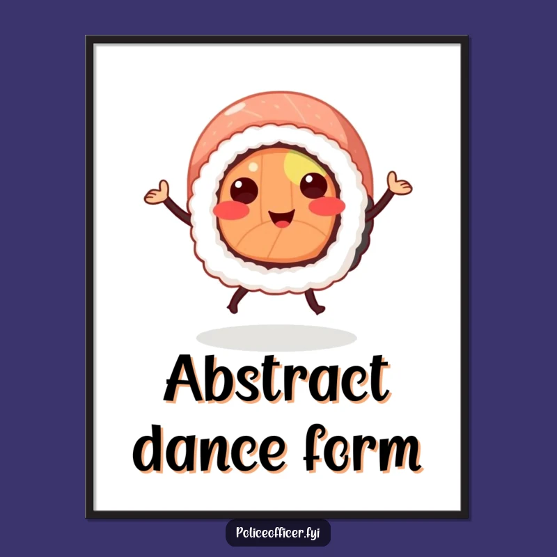 Funny Sushi Roll Digital Art: Hilarious Foodie Print for Instant Cheerful Decor