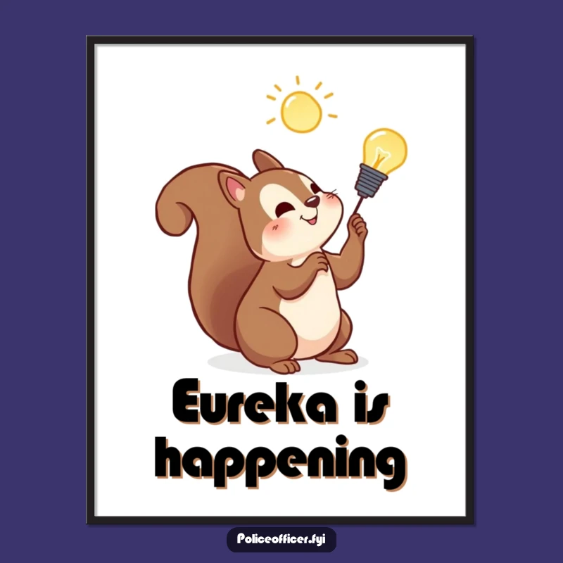 Funny Squirrel Digital Art Print: Celebrate Ingenuity and Bright Ideas