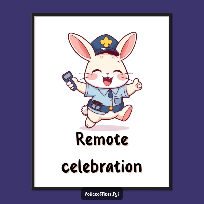 Funny Bunny Police Digital Art: Joyful Remote Control, a Hilarious Download
