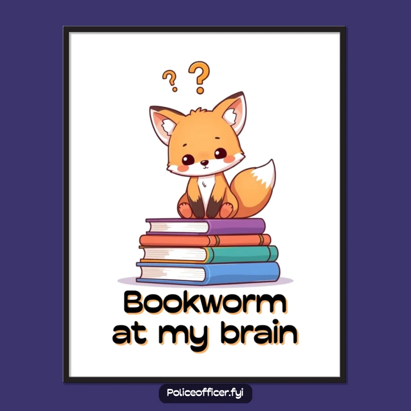 Funny Fox Cub Intellectual Art Print: Bring Whimsical Humor to Your Digital Space
