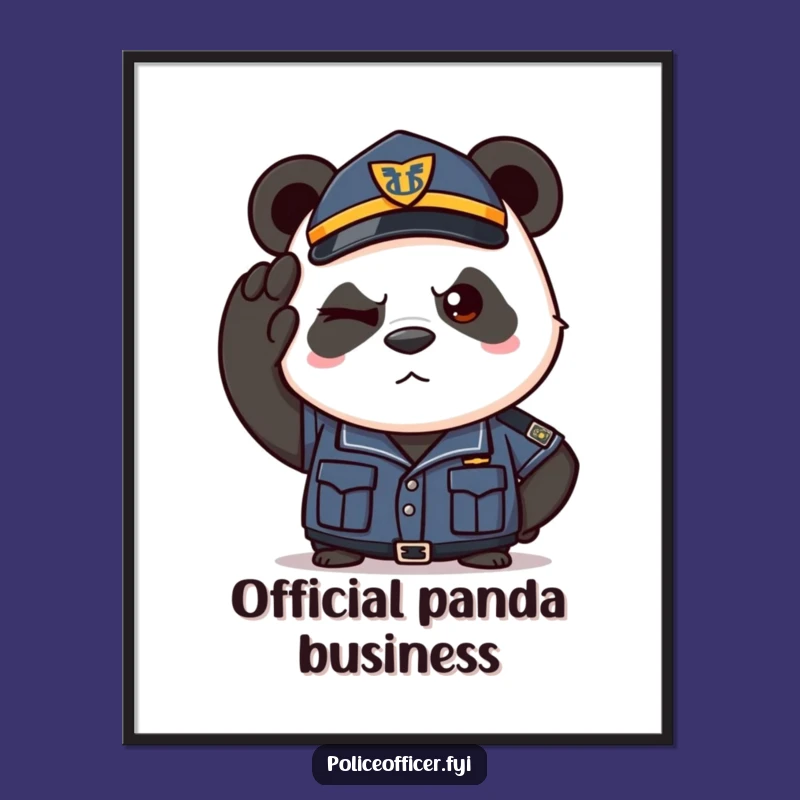 Funny Panda Police Digital Art - Instant Determined Humor!