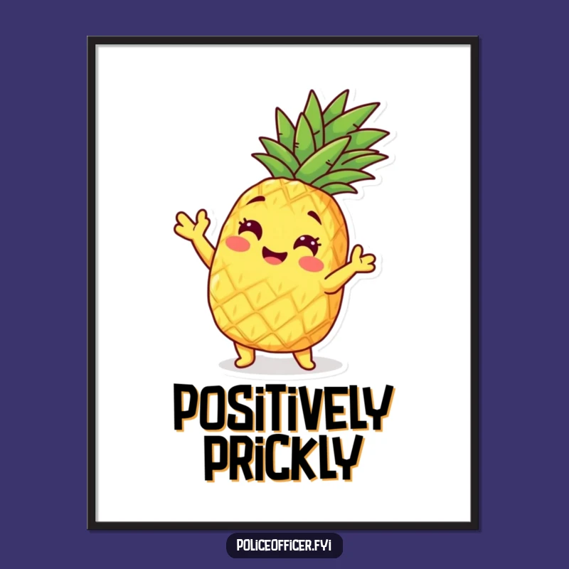 Funny Pineapple Pose Digital Art - Instant Tropical Vibes for Your Space