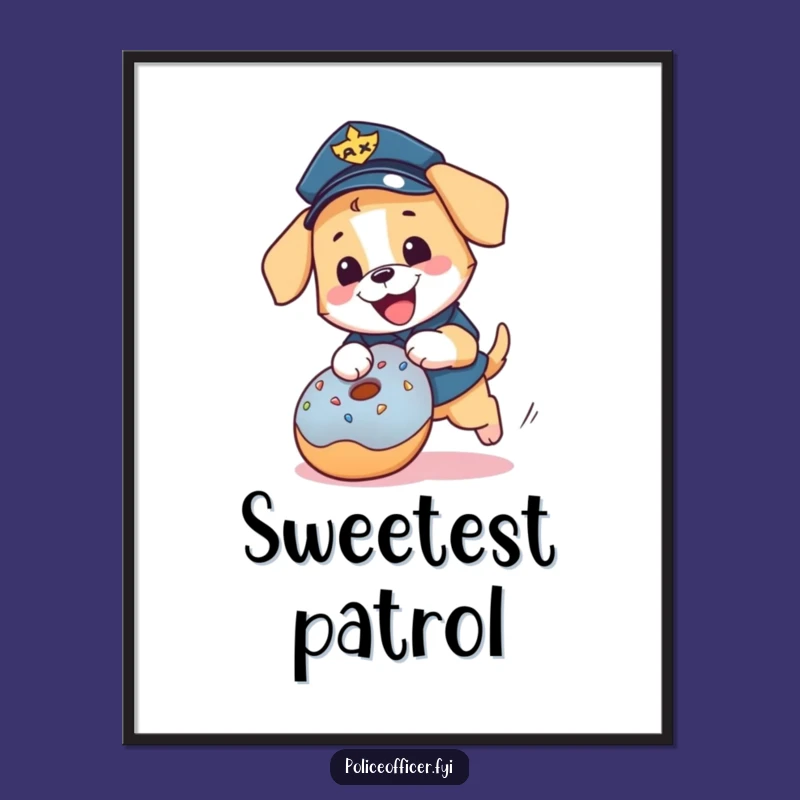 Funny Puppy Cop Digital Art: Decorate with This Hilarious Chase