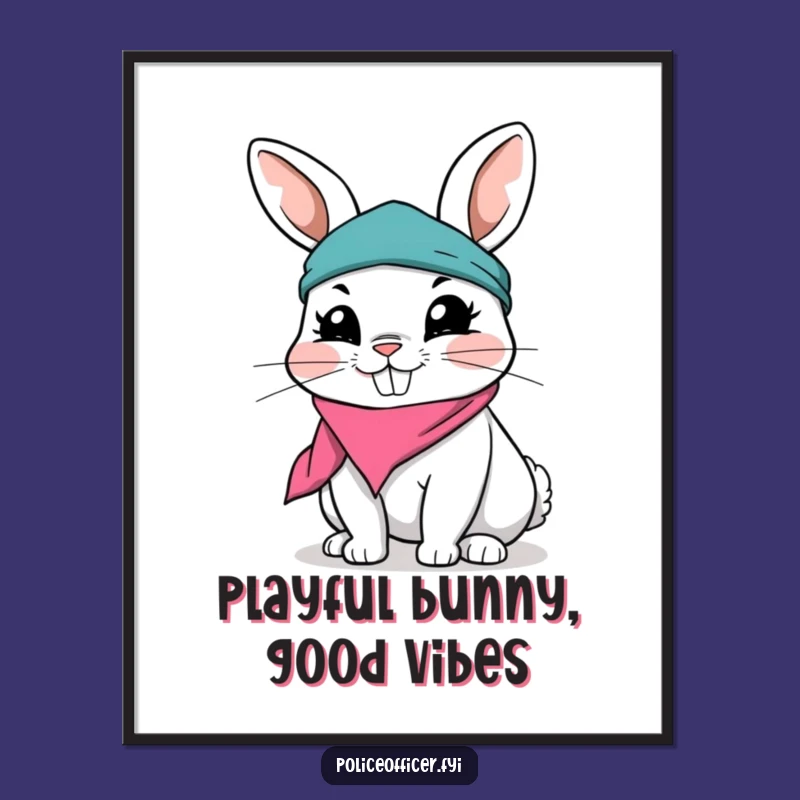 Funny Rabbit Digital Art - Playful Grin for Instant Decor