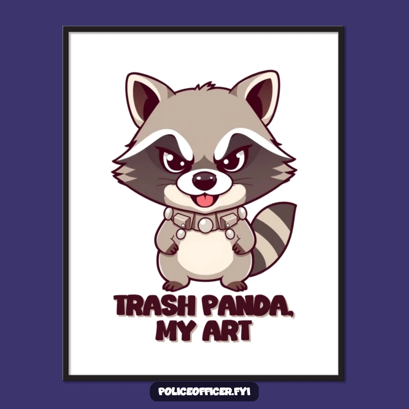 Funny Raccoon Digital Art - Mischievous Smirk for Instant Decor