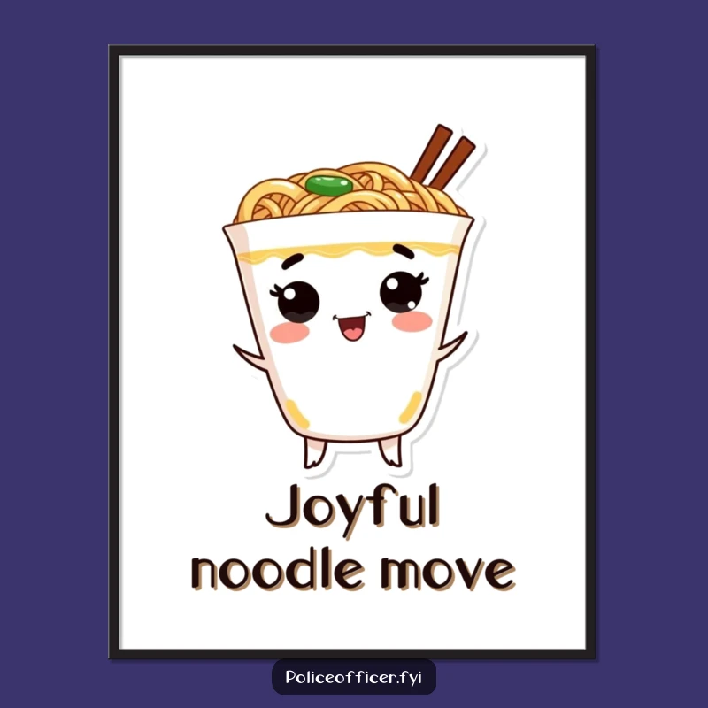 Funny Ramen Digital Art: Hilarious Asian Food Print for Instant Cheerful Decor