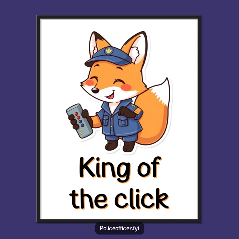 Funny Fox Remote Control Digital Art - Instant Humorous Uniformed Fox Download, Great Gift