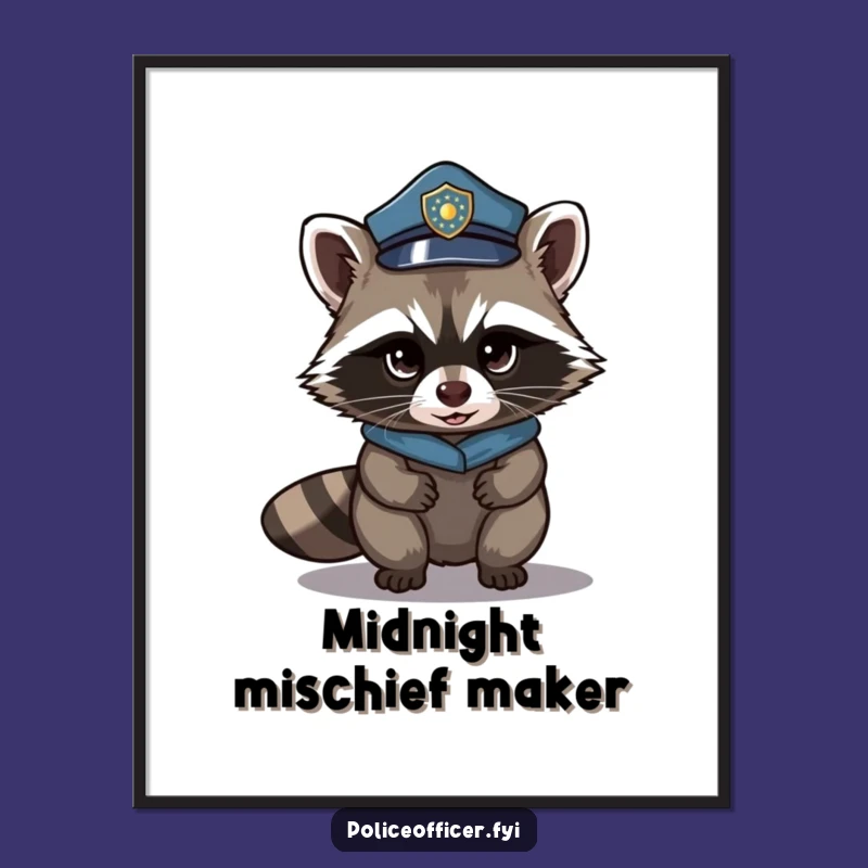 Funny Raccoon Police Digital Art - Instant Stealthy Humor!