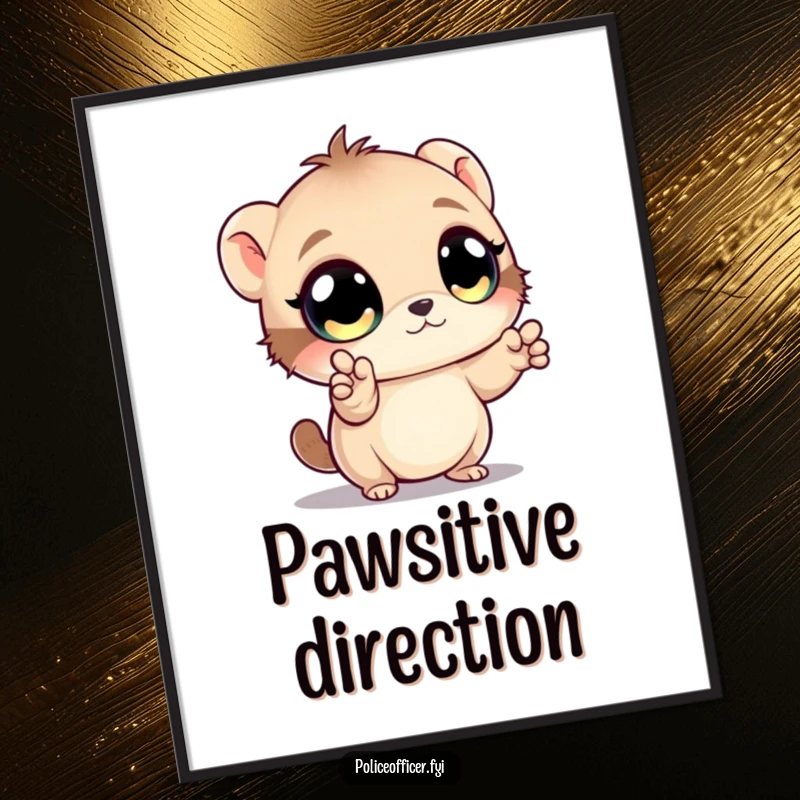 Funny digital art print of a creature controlling traffic with tiny paws, bringing whimsical humor and bright visuals to decor.