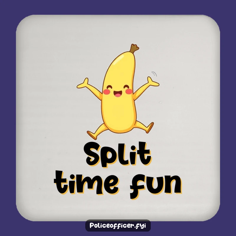 Funny Banana Split Drink Coaster: Protect Surfaces with Sweet Smiles