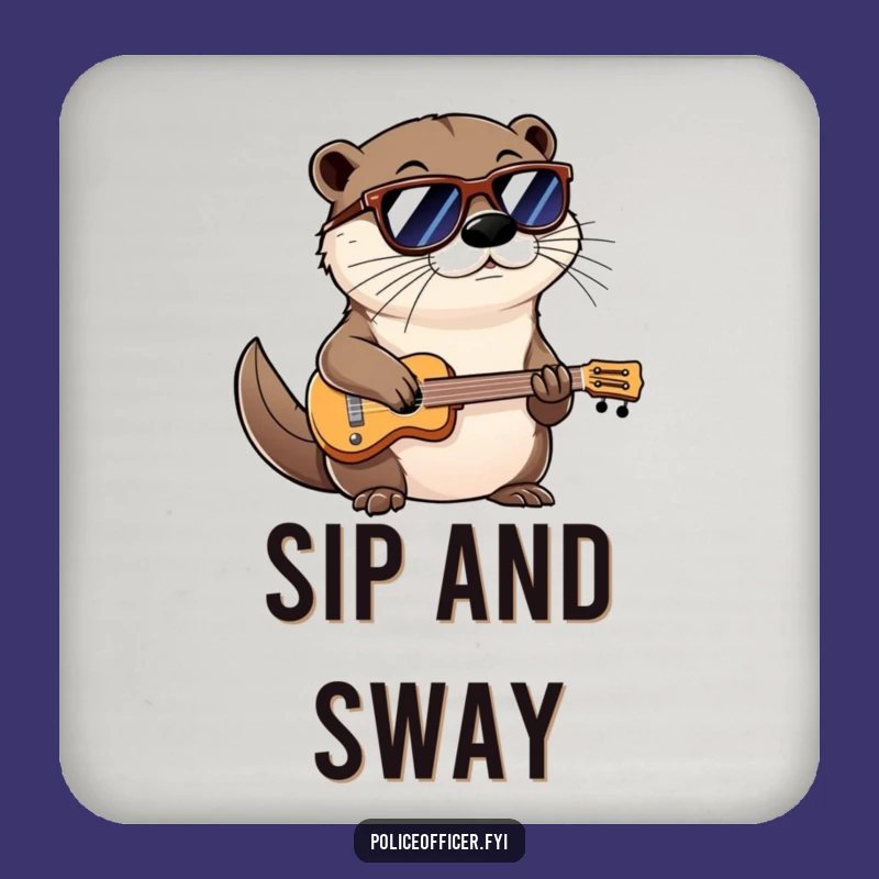 Funny Otter Coaster: Cool Shades Smirk Musician - Protect Your Surface Gift