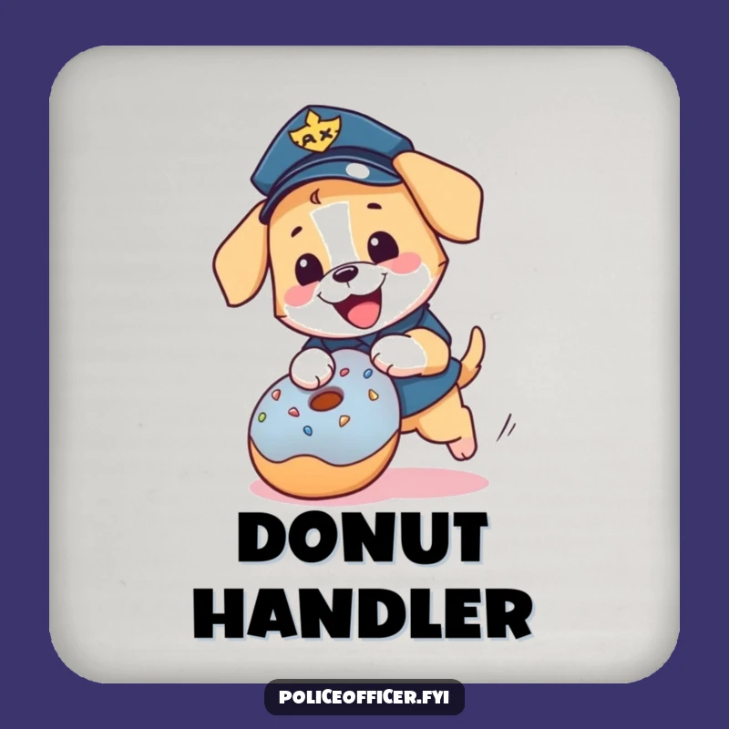 Funny Puppy Cop Coaster: Protect Surfaces with This Playful Pup