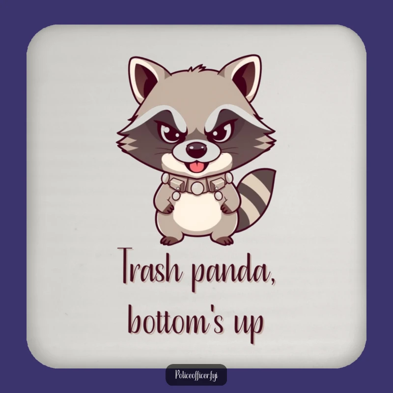 Funny Raccoon Coaster Set - Mischievous Protection for Your Surfaces