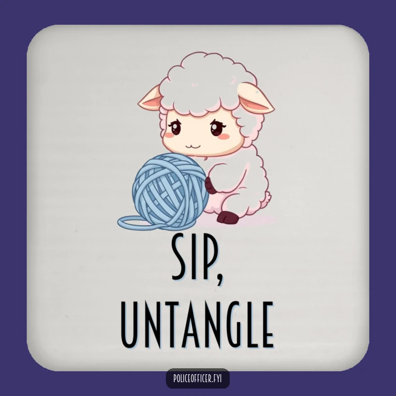 Funny Sheep Coasters: Yarn Problems Protection, Perfect Gift for Crafters!