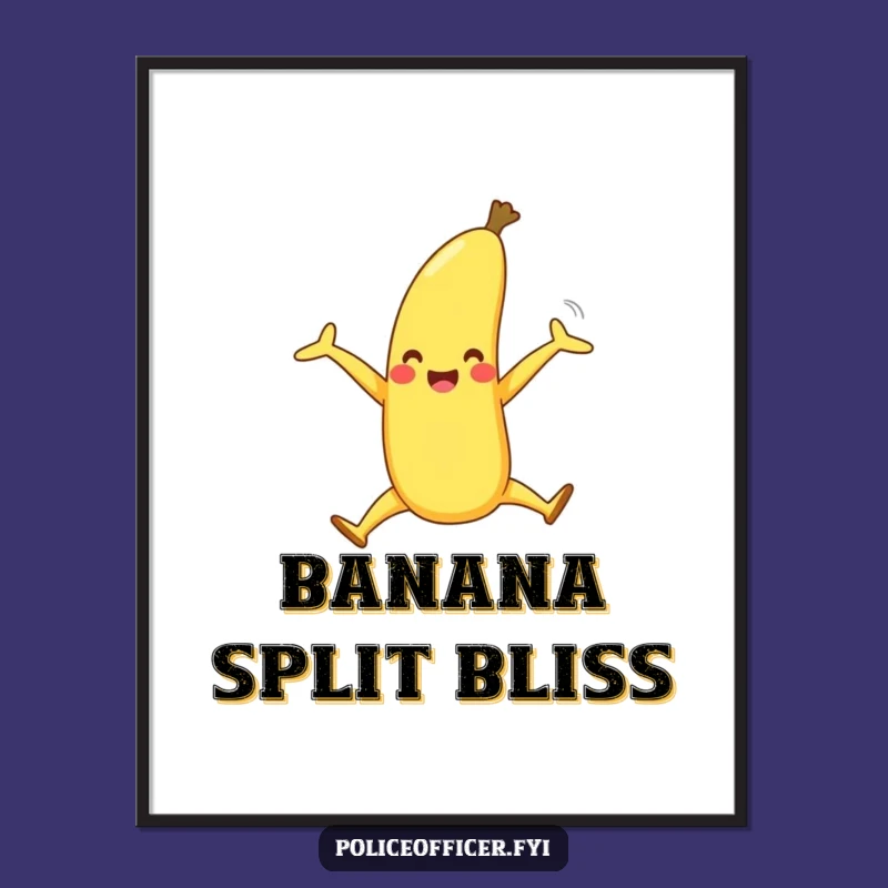 Funny Banana Split Art Poster: Add a Slice of Joyful Decor