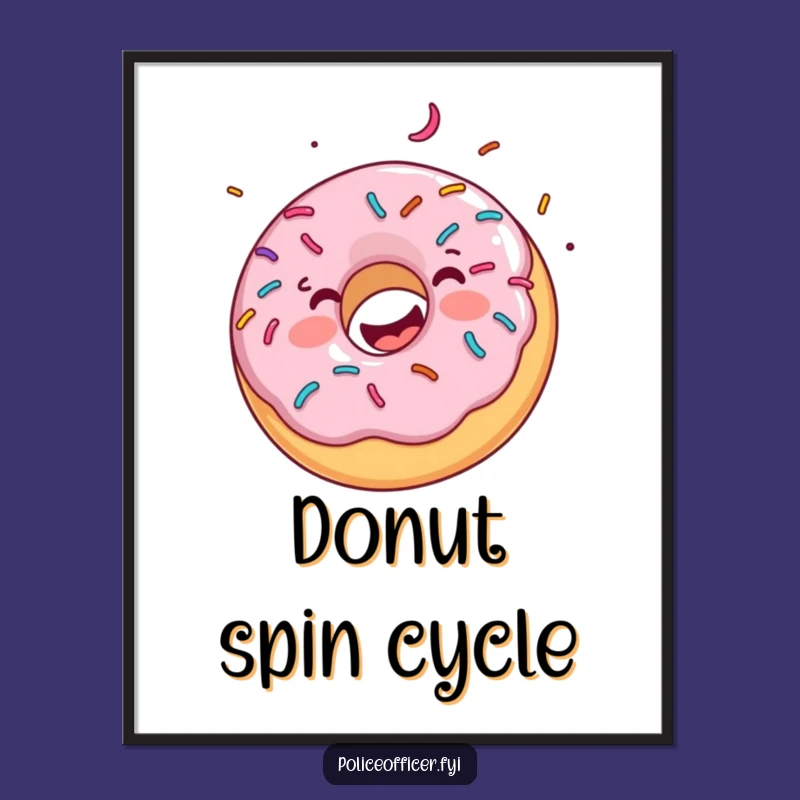 Funny Donut Sprinkle Art Poster: Add a Dash of Joyful Decor