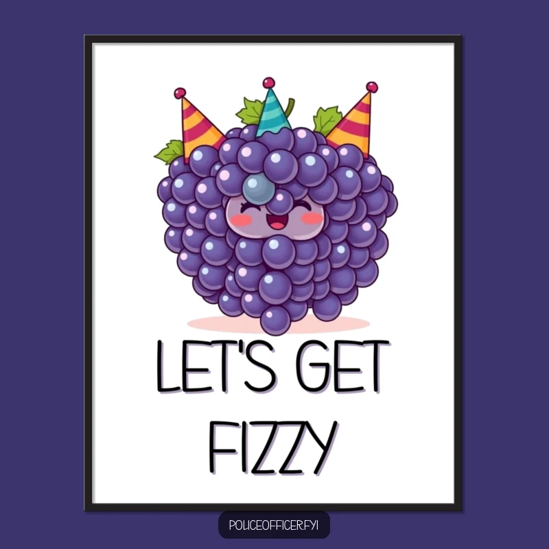 Funny Grapes Party Poster: Festive Art for Walls, Fruity Celebration