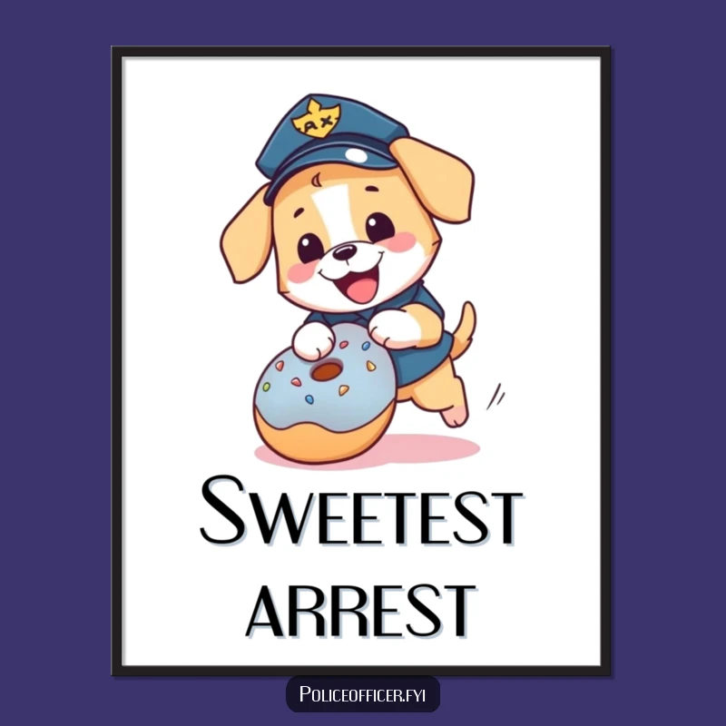 Funny Puppy Cop Poster: Decorate with This Hilarious Donut Chase