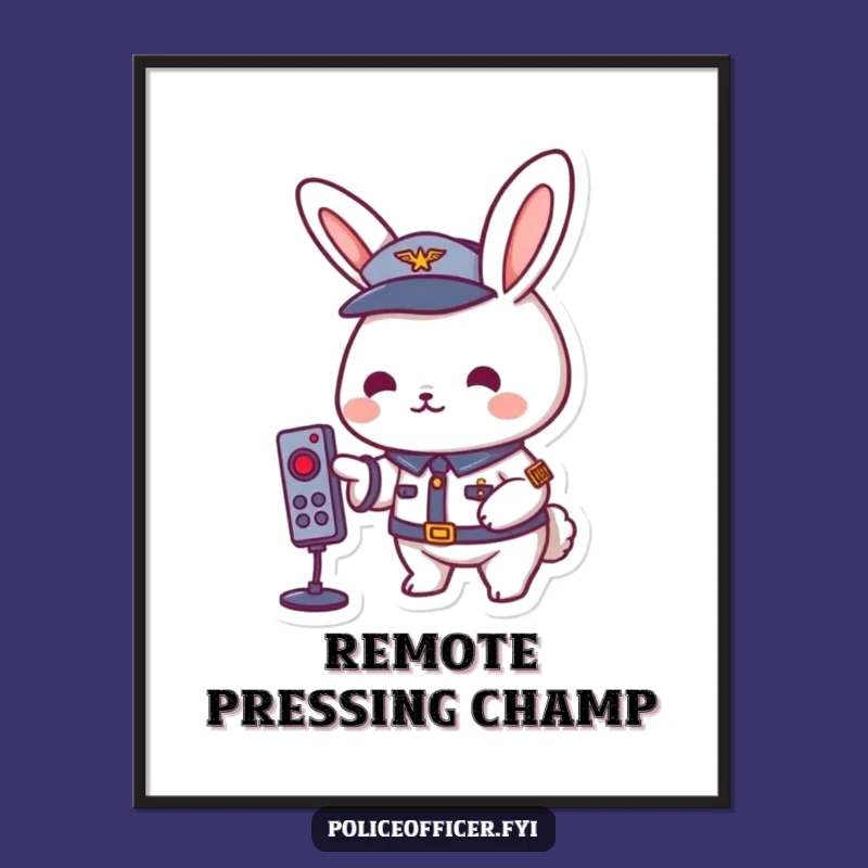 Funny Rabbit Uniform Poster: Playful Presser, Perfect Funny Gift!