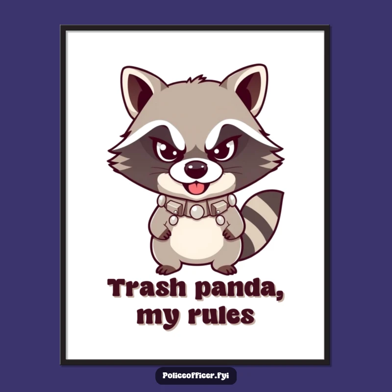 Funny Raccoon Poster - Wall Art with Mischievous Defiant Smirk