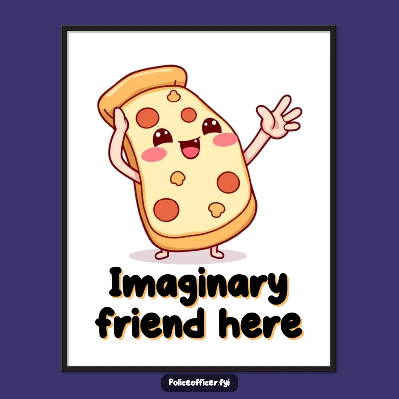Funny Pizza High-Five Poster: Hilarious Food Art for a Cheerful Wall
