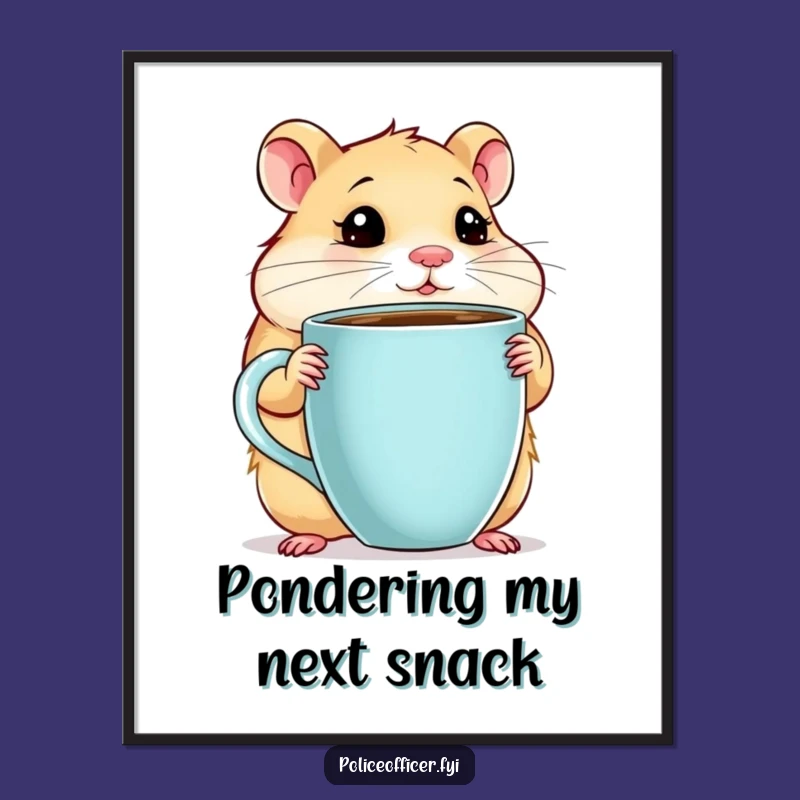 Funny Hamster Coffee Poster: Thoughtful Art Invites Coffee Breaks Gift
