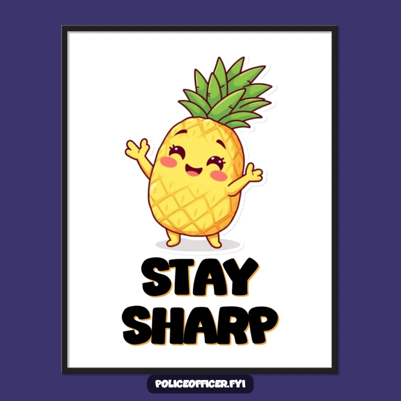 Funny Pineapple Pose Poster - Tropical Cartoon Art for Your Walls