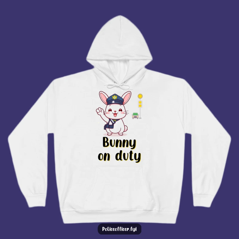 Funny Bunny Hoodie: Cozy Police Bunny Traffic Director Sweatshirt, Perfect Gift