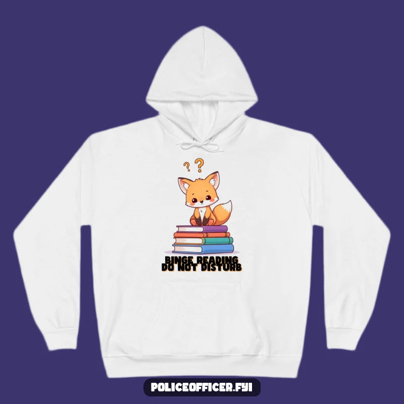 Cozy Funny Fox Cub Bookworm Hoodie: Stay Warm and Witty with This Hilarious Apparel