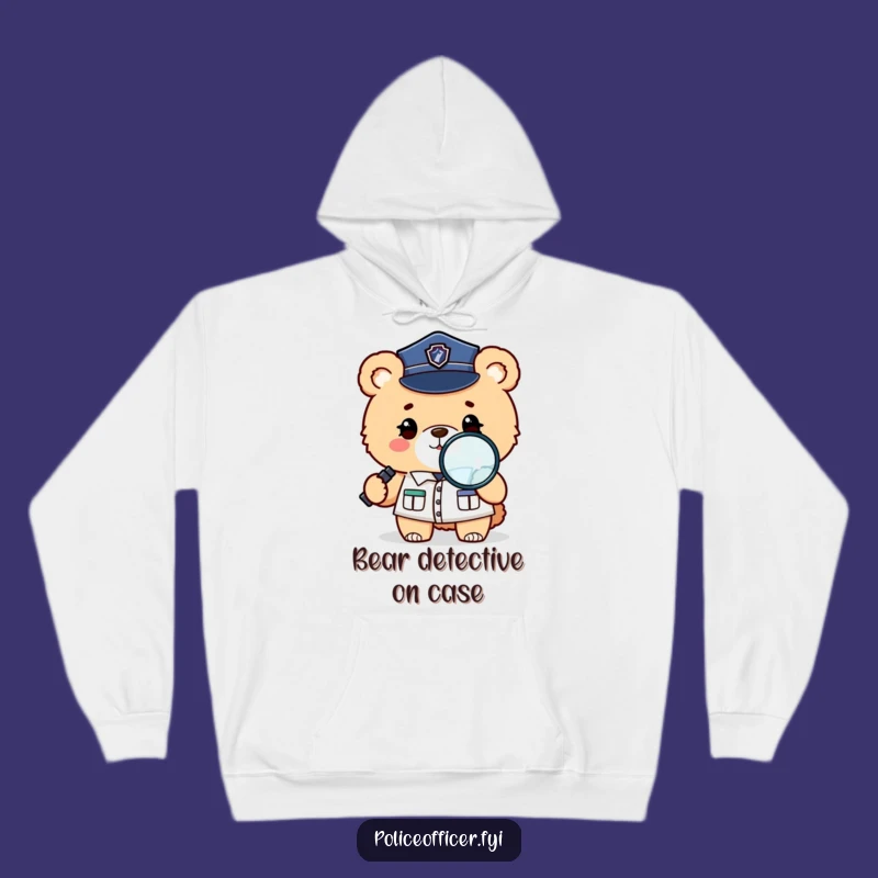 Funny Bear Detective Hoodie: Cozy Winking Police Bear Sweatshirt, Perfect Gift