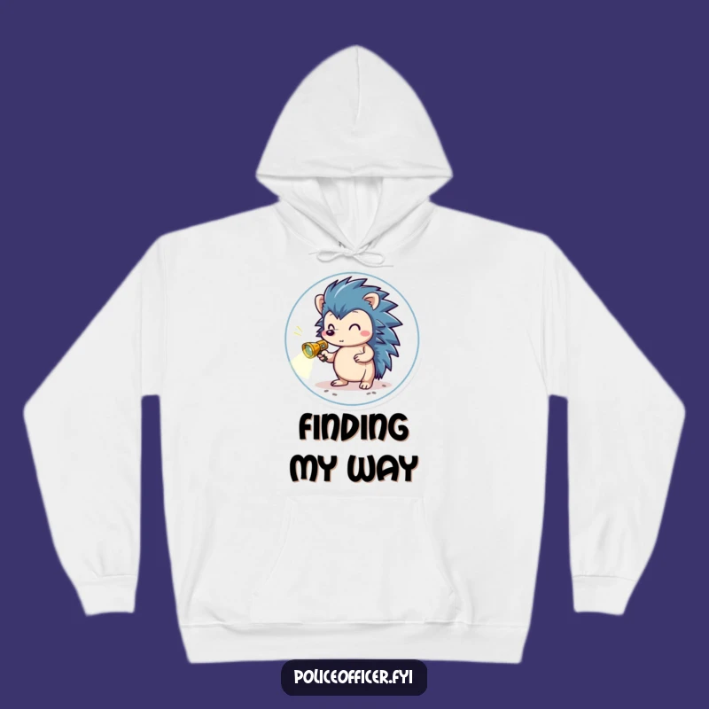 Funny Brave Hedgehog Hoodie - Cozy Explorer's Humor for Warmth