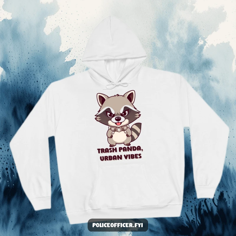 Funny Raccoon Hoodie featuring a mischievous raccoon with a studded collar and a defiant smirk, offering warmth and a dose of humorous attitude.