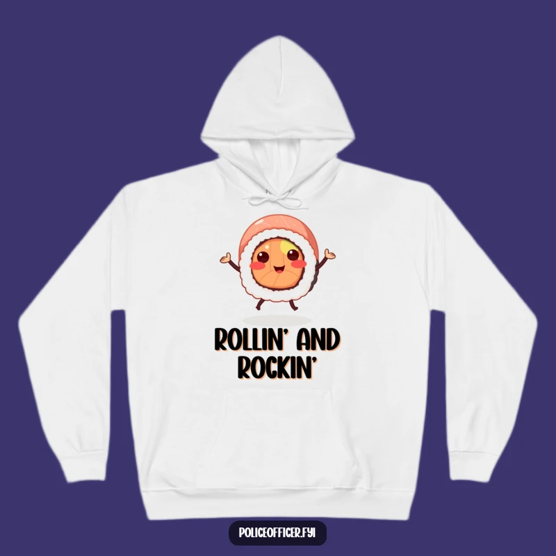 Cozy Funny Sushi Roll Jigging Hoodie: Warm and Hilarious Apparel Gift