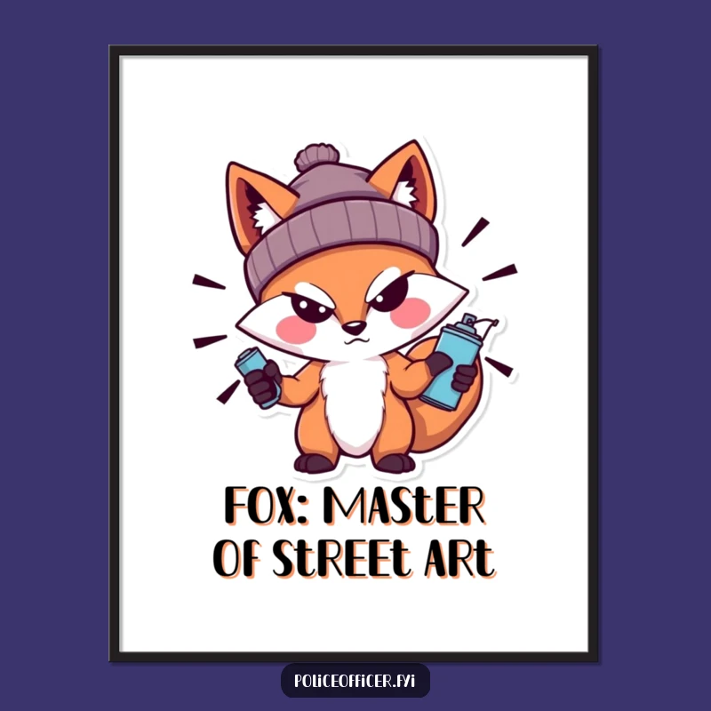 Free Printable Wall Art: Bold Fox's Spray Can Downloadable Poster for Urban Vibes!