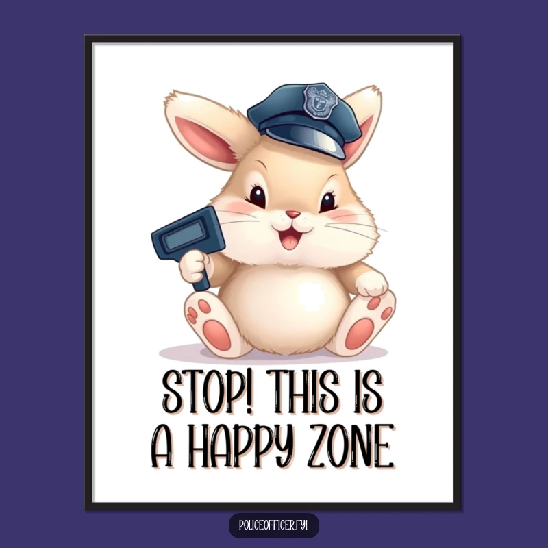Free Printable Wall Art: Bunny Cop Traffic Control Humor Decor