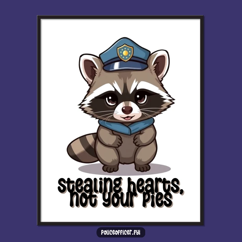 Free Printable Wall Art: Stealthy Raccoon Cop Art - Hilarious Downloadable Decor Gift