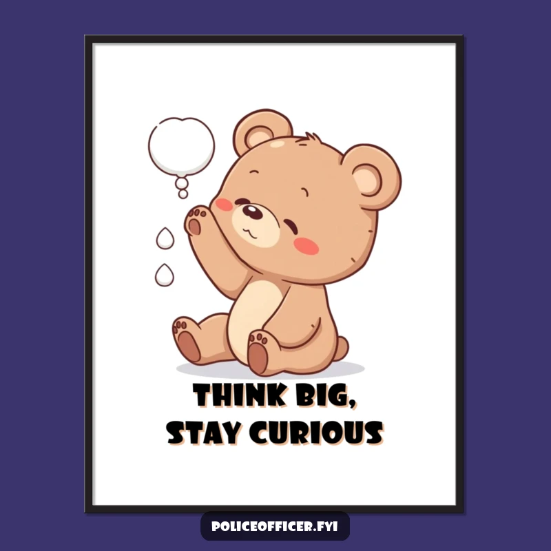 Funny Free Printable Bear Art: Downloadable Cute Cub Curiosity Wall Decor