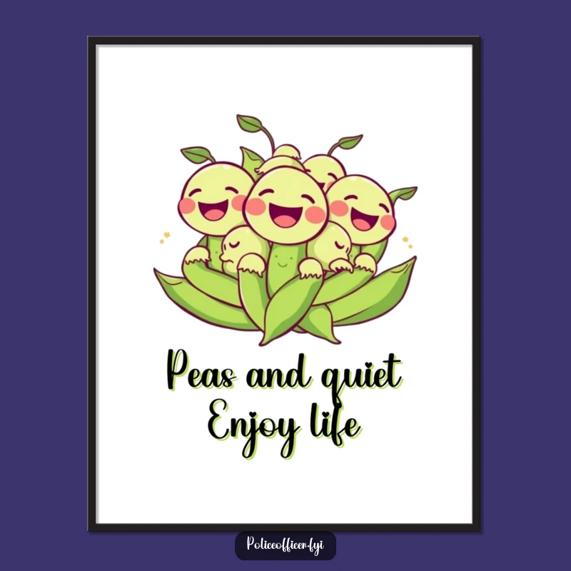 Funny Free Printable Wall Art: Rolling Peas Laughing for a Cheerful Decor
