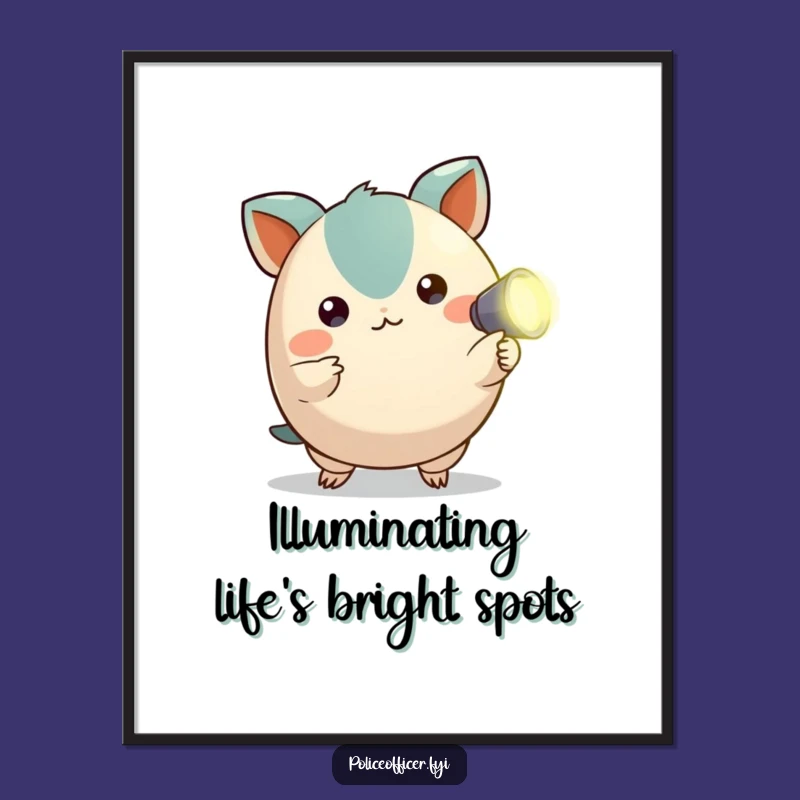 Funny Free Printable Wall Art: Creature with Flashlight - Quirky Downloadable Art!