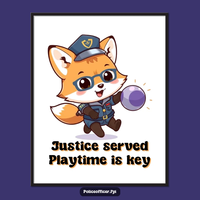 Free Printable Fox Cop Wall Art: Playful & Funny Downloadable Decor for a Lively Home!