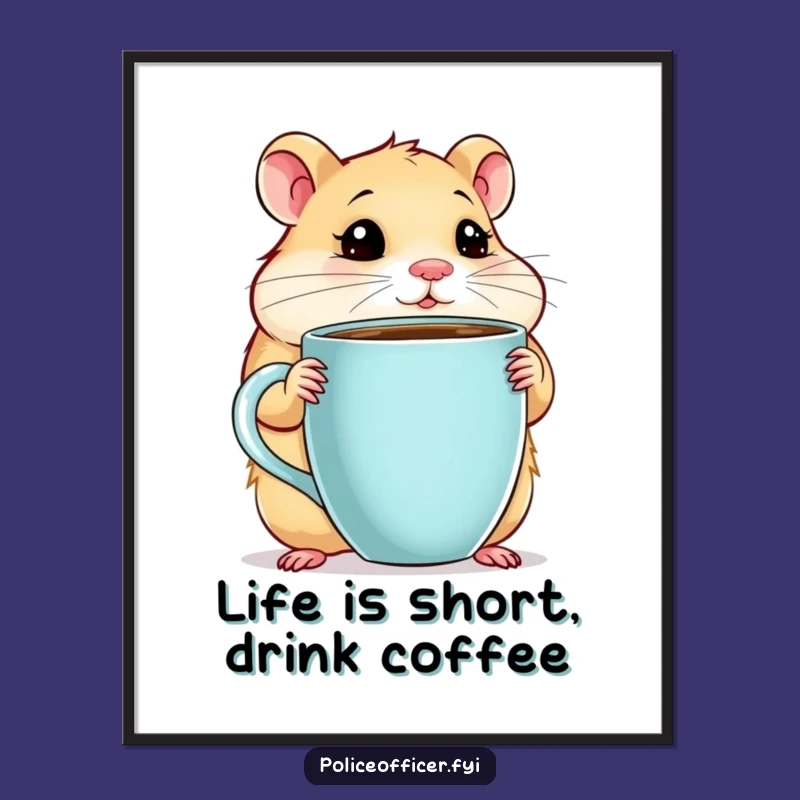 Free Printable Hamster Coffee Wall Art - Thoughtful Hamster Downloadable Decor for a Cozy Space