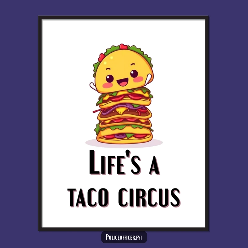 Hilarious Free Printable Taco Wall Art: Funny Stacked Taco Design for a Quirky Downloadable Gift