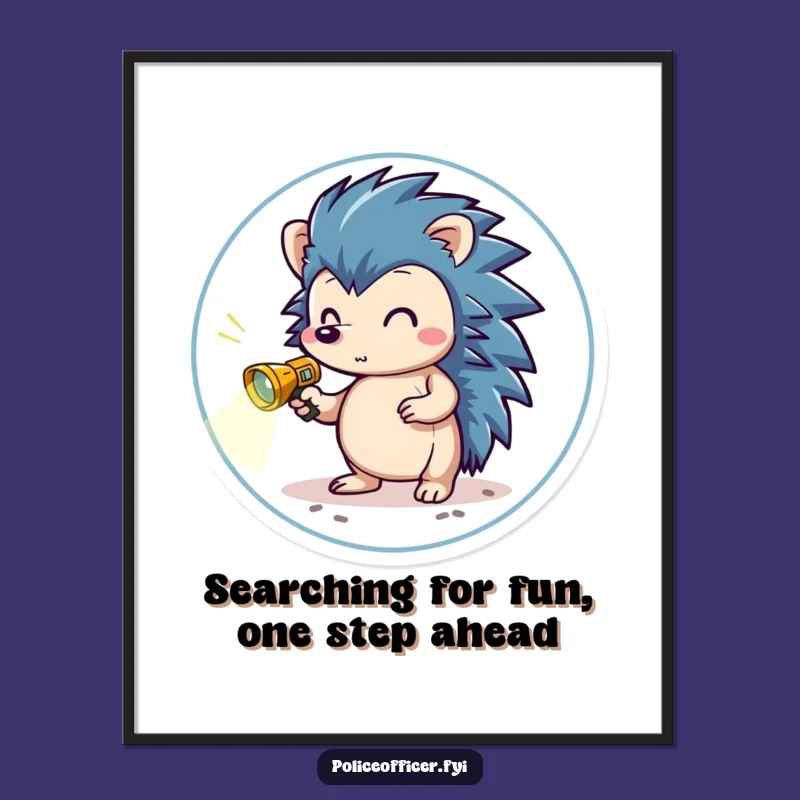 Funny Free Printable Hedgehog Wall Art: Brave Explorer Seeks Adventure and Laughs