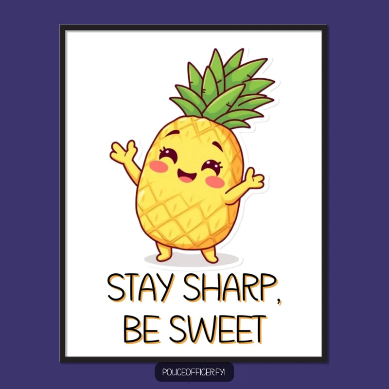 Funny Printable Wall Art: Playful Pineapple, Tropical Free Downloadable Decor for a Sunny Vibe