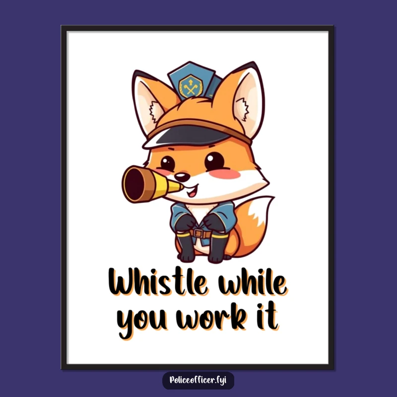 Free Printable Fox Cop Wall Art: Funny Downloadable Decor for the Rule Follower