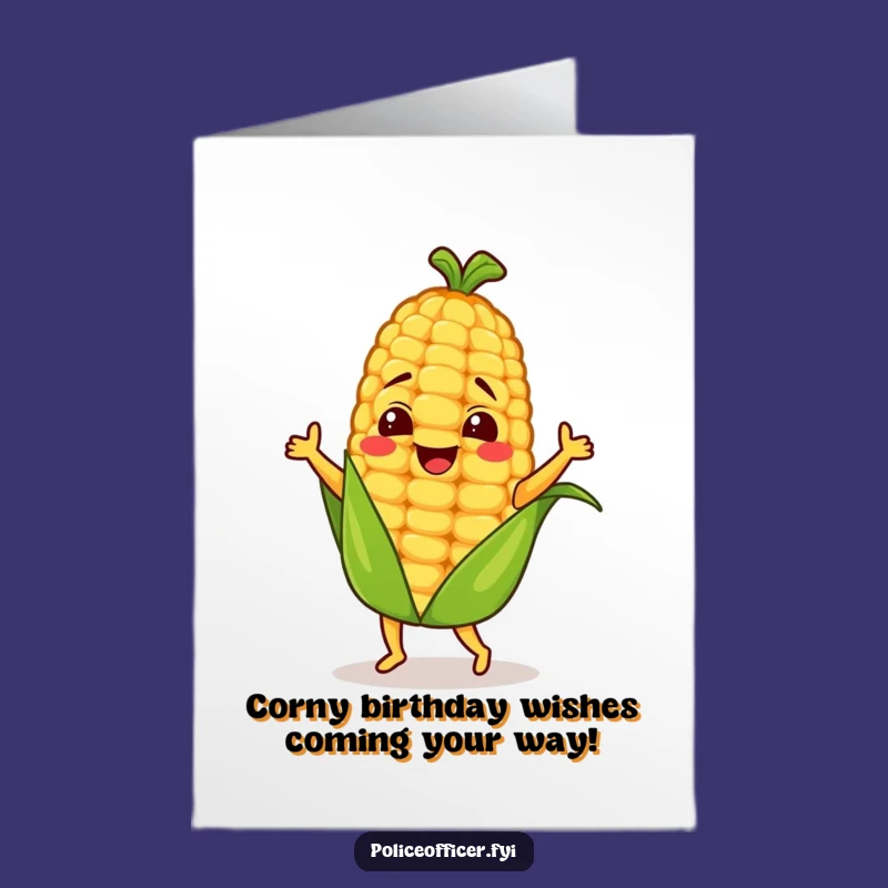 Free Printable Birthday Card: Funny Dancing Corn Cob, Hilarious Downloadable Gift for Any Celebration