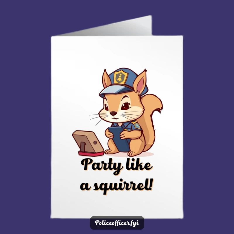 Free Printable Birthday Card: Determined Squirrel Cop for a Hilarious DIY Gift