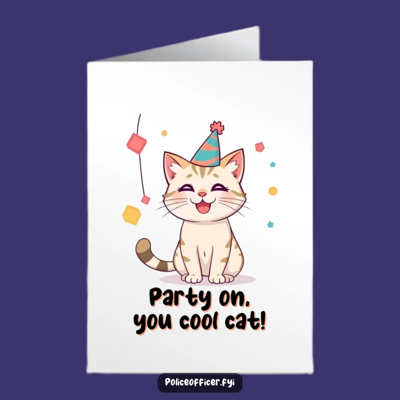 Free Printable Funny Cat Birthday Card: Party Animal Fun Downloadable Gift